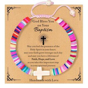 Baptism Gifts for Girl Kids Cross Bracelet Baptism Bracelet